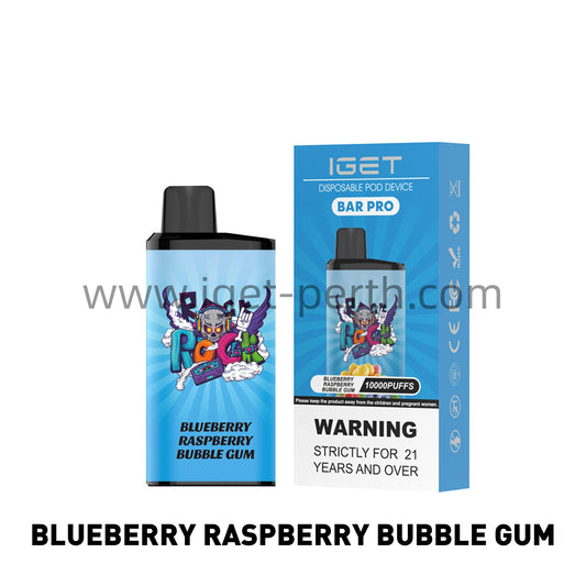 Iget Bar Pro 10000 Puffs-Blueberry Raspberry Bubble Gum