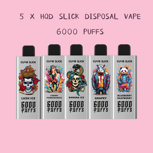 5 x Hqd Slick Disposal Vape 6000 Puffs