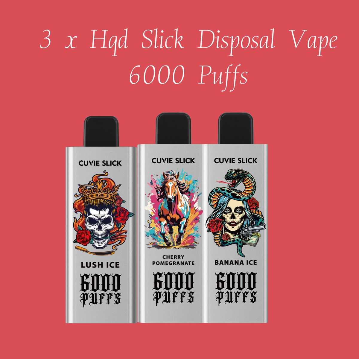 3 xHqd Slick Disposal Vape 6000 Puffs